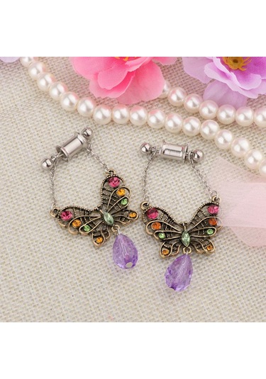 Suntek 2 Parça Paslanmaz Çelik Kelebek Kulak Tıkaçları 6mm Çok Renkli