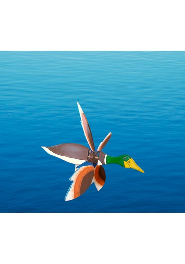 Yaban Ördeği Tamamı El Yapımı Ahşap Rüzgar Gülü Dış Mekan Dek...