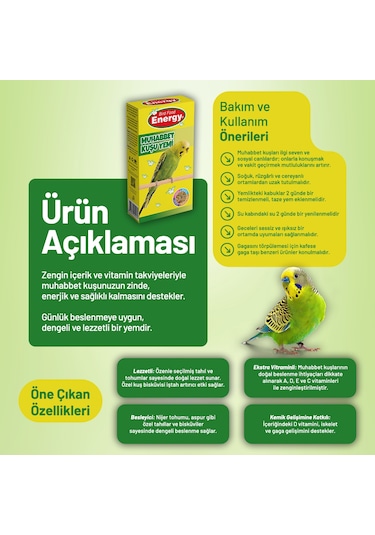 Energy Muhabbet Kuşu Yemi - 3 Adet 300 G