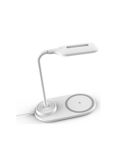 Monyee Beyaz 10w Hızlı Kablosuz Şarj Cihazı İle 3 Seviye Dokunmatik Gündüz/gece Lambası, Telefon Tutucu, Usb Kablolu Pil Yok