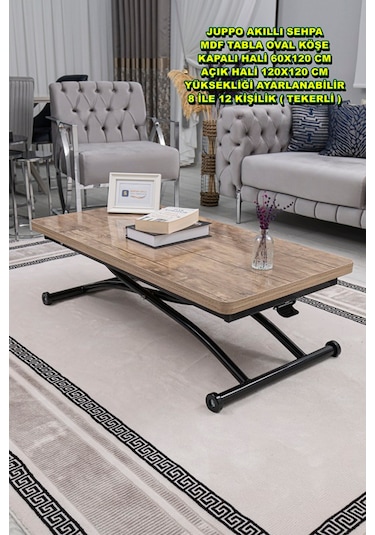 Juppo Üst Tabla Mdf Antiklayt Oval Köşe Alt Siyah Dışa Kıvrım