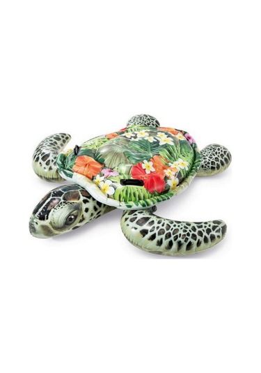 Kaplumbağa Desenli Binici 191x170 Cm, Şişme Deniz Havuz Yatağı Yeşil