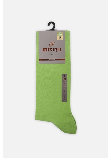 Mısırlı Erkek Organik Pamuklu Tekli Yeşil Soket Çorap Yeşil