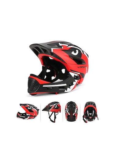 Lixada Timsah Tarzı Çocuk Açık Hava Bisiklet Kaskı Kırmızı
