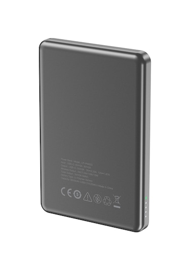 Lapas Lp-pw003 Ultra İnce Hızlı Şarj Özellikli Wireless Powerbank 5000mah 15w Gri