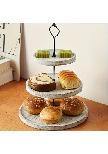 Willowhaven Eski Beyaz 2-3 Katlı Rustik Ahşap Kek Standı Pasta Sunumu Parti Dekor