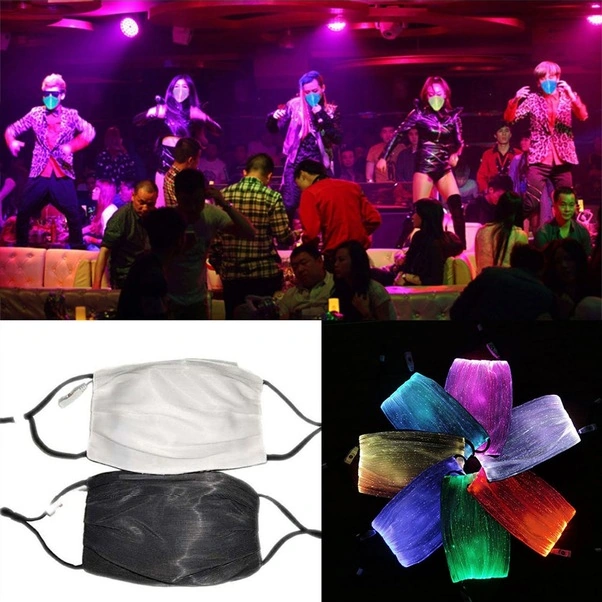 Fortunelane Pm2.5 Filtreli Usb Şarjlı 7 Renk Led Işıklı Yüz Maskesi Kostüm Etkinlikleri İçin Beyaz Beyaz