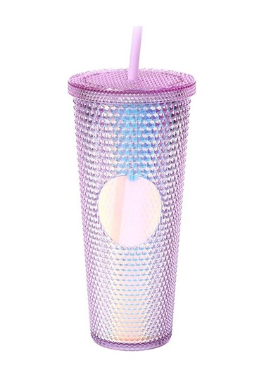Şeffaf Pembe 710ml/24oz Büyük Kapasiteli Su Bardağı Tamamen Çivili Mat Tumbler Geniş Sızdırmaz Kapaklı Yeniden Su Bardağı 55038935