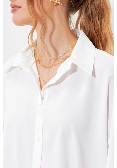 Gabria Oversize Gömlek Beyaz