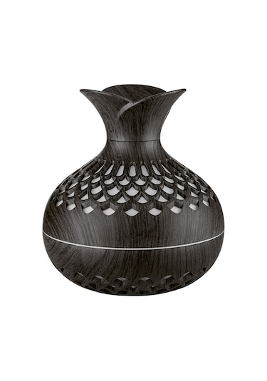 Led Işık Aromaterapi Difüzör Ev Küçük Vazo Sessiz Nemlendirici Aromaterapi Difüzör 2 In 1 Koyu Ahşap