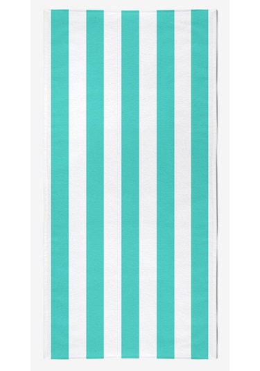 Çizgili Dijital Baskılı 75x150 Cm Plaj Havlusu YEŞİL