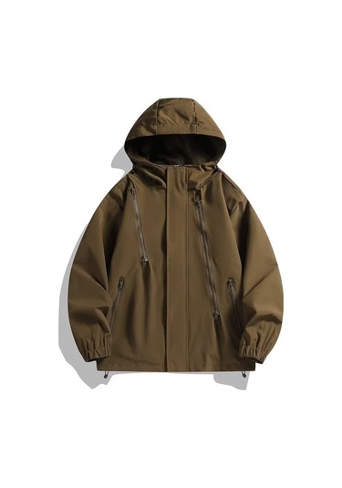 Erkek Su Geçirmez Ceket Kahverengi
