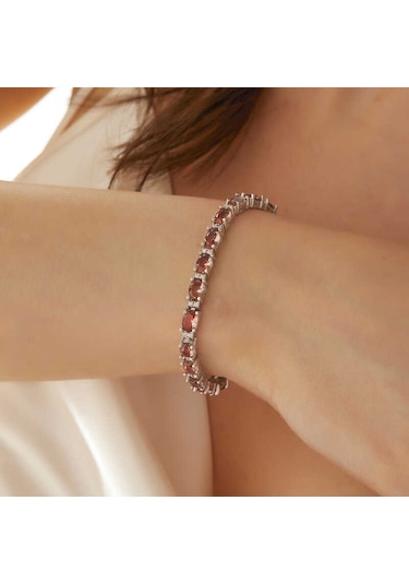 Blackcraft 925 Ayar Gümüş Oval Zultanit Taşlı Kadın Bileklik Bc-a03ea1 Renkli