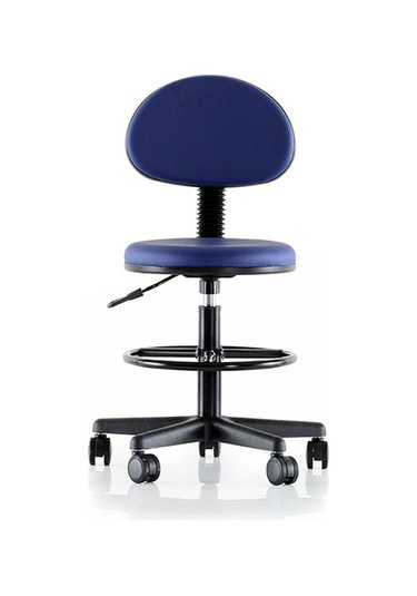 Uzay Ofis Fox Arkalıklı Hareketli Tabure - Mavi -  Tam Çemberli