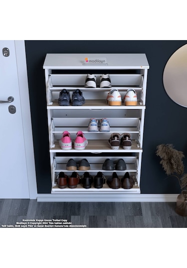 Modilayn Varbi Asma Antre Hol 72 X 107 X 25, 5 Cm Lik 3 Düşer Kapak 6 Göz Raf Bölmeli Ayakkabılık Beyaz - Cordoba Modilayn Varbi Asma Antre Hol 72 X 107 X 25, 5 Cm Lik 3 Düşer Kapak 6 Göz Raf Bölmeli Ayakkabılık Beyaz - Cordoba