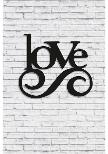 Dekoratif 5 Mm Siayh Mdf Love Yazısı Duvar Dekoru Tablo