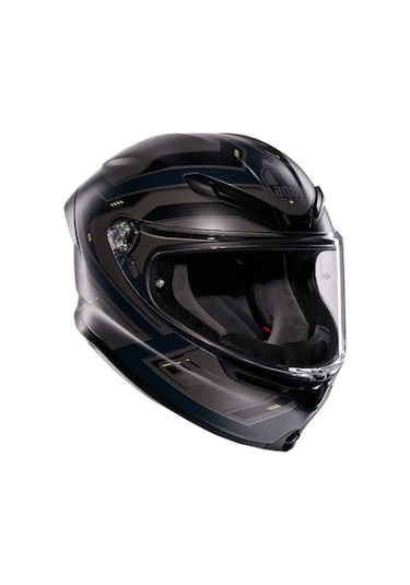 Agv K6 S Mplk Enhance Matt Grey Yellow Fluo Kapalı Kask Siyah