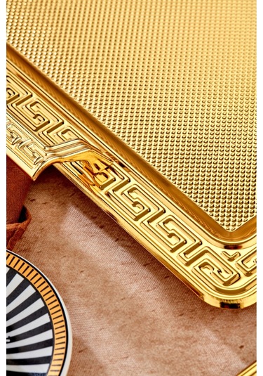 Cooker Özel Lüx Kare Paslanmaz Çelik Gold Tepsi Büyük Boy 100x120 Cm Altın