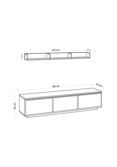 Decormet Prag Tv Sehpası Safir Meşe Diğer