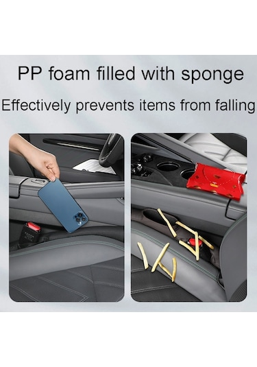Sones 1 Çift Araba Koltuğu Depolama Organizatör Koltuk Anti Sızıntı Dikiş Dolguları Koyu Kahve