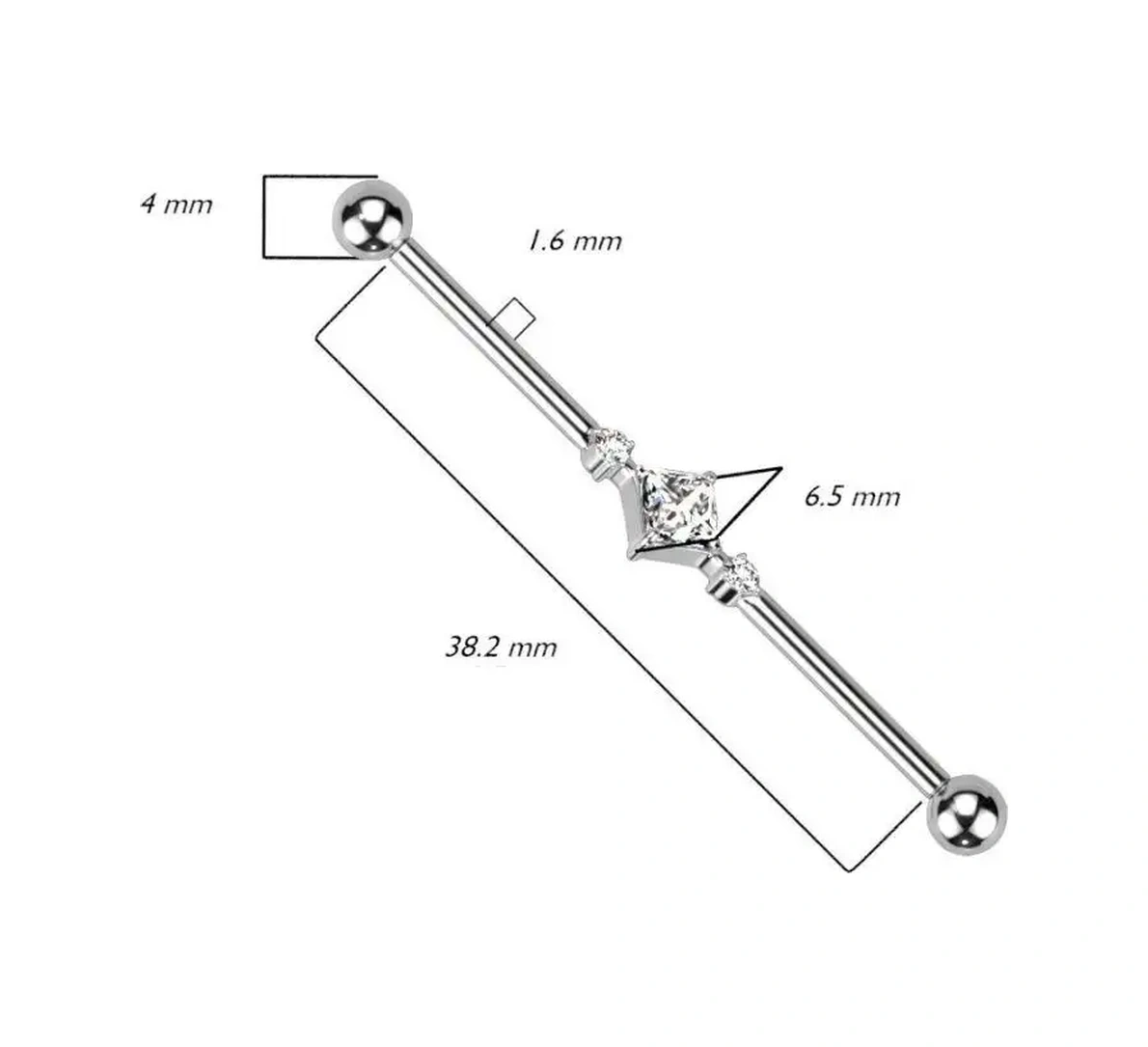 Spikes Titanyum Endüstriyel Kulak Deliği Piercing Çubuğu 161410560 Diğer