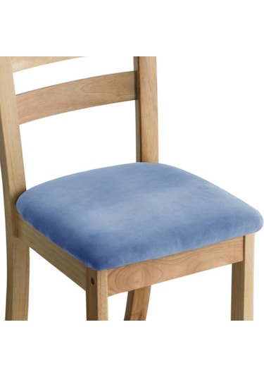 Gökyüzü Mavisi Kadife Kumaş Süper Yumuşak Koltuk Minderi Streç Otel Ziyafet Yemek Oturma Odası Sandalye Kapak Slipcovers Kapakları