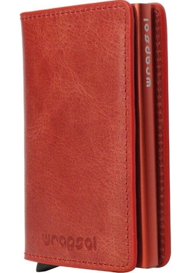 Wrapsol Mekanizmalı Cüzdan Akıllı Kartlık Book Karbon Gri 0 / Kırmızı Kırmızı