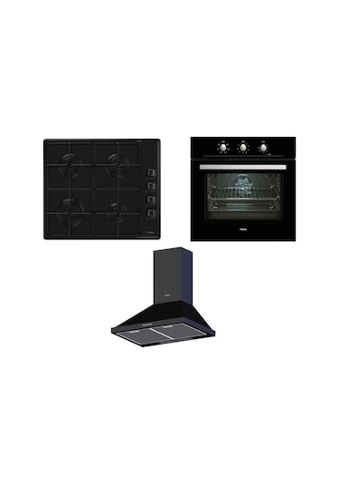 Teka Chef 3 HE 715 BK - HLX 640 KB - DBT 60 Siyah Ankastre Set