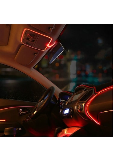 2 Metre 12V Turuncu İp Neon İp Led Araç İçi Neon Led