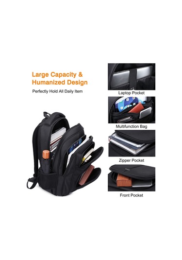 Dizüstü Bilgisayar Sırt Çantası, Erkek Okul Çantası, Usb Şarj Siyah