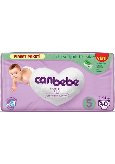 Canbebe Bebek Bezi 5 Numara 11-18kg Junior 320 Adet Dev Ekonomik 8'li