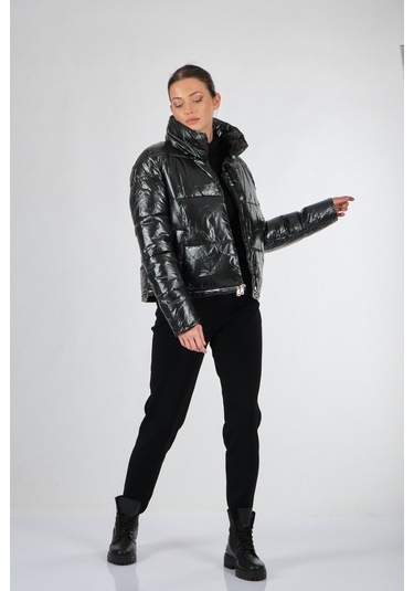 Rugu Siyah Kadın Mont Tr8208 S 001