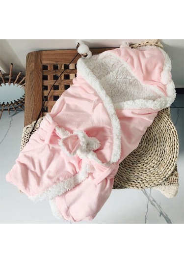 Sarı Kış Bebek Erkek Kız Battaniye Wrap Çift Katmanlı Polar Bebek Kundak Yenidoğan Bebek Yatak Battaniyesi Için Uyku Tulumu Sarı