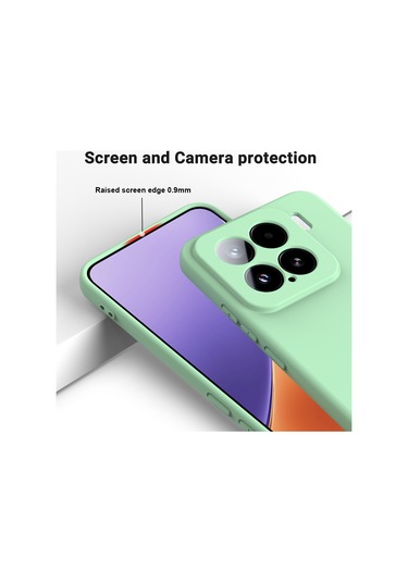 Xiaomi 15 İçin Düz Renk Sıvı Silikon Düşmeye Dayanıklı Tam Kapsama Telefon Kılıfı Yeşil