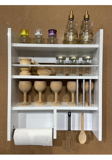 Bicabin Dekoratif Çok Amaçlı Duvar Rafı, Düzenleyici, Organizer (534116160) Beyaz