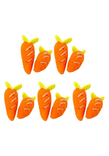 Dolıty 10 Havuç Süs Dıy El Sanatları Bitmiş Ürün Yün Keçe