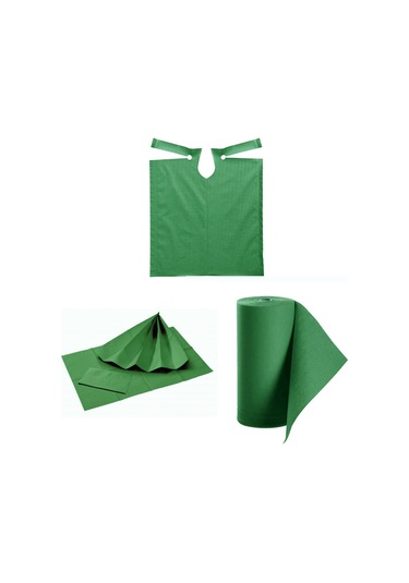 Dentreal Avrupa Rulo Hasta Önlüğü Ve Tabla Örtüsü Takım Koyu Yeşil