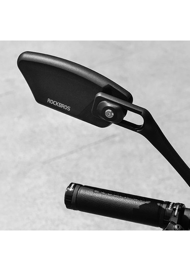Rockbros 1 Adet Bisiklet Aynası Gidon Dikiz Paslanmaz Çelik Reflektör 360 Derece Dönebilen Ayna - Sol
