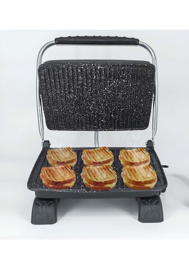Dökümix Demir Döküm Granit Gri 1800 Watt 4-6 Dilim Ev-sanayi-büfe Tipi Tost Makinası Ve Izgara