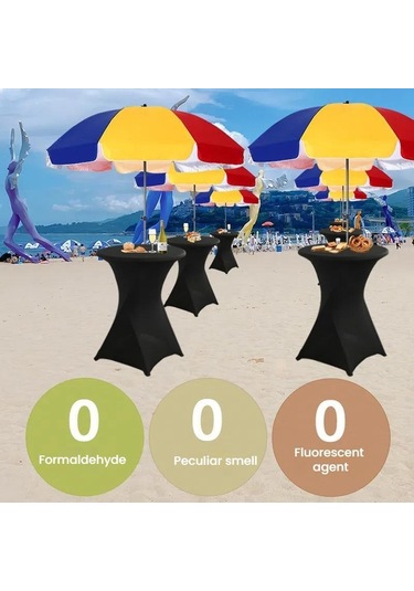 Sones Otel Düğün Dekorasyonu İçin Kokteyl Bar Masa Örtüsü Streç Polyester Ziyafet Yuvarlak Masa Örtüsü, Boyut: 70x110cm Beyaz Beyaz