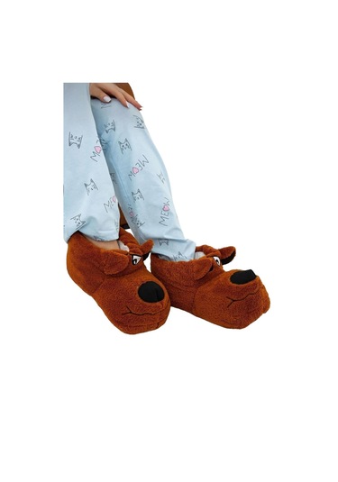 Unisex Figürlü Kaymaz Ve Ses Yapmaz Taban Ev Panduf Taba-taba Taba