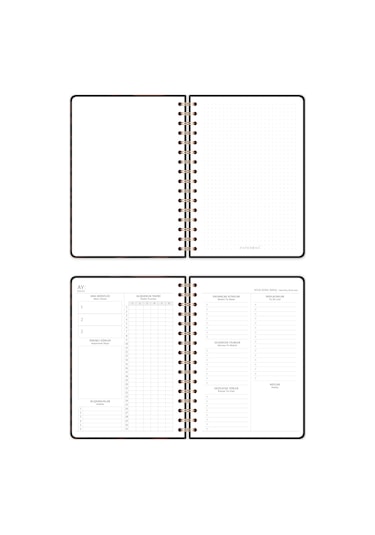 A5 Spiralli Süresiz Planlayıcı Ajanda Kahverengi Zebra Kahverengi Zebra