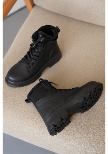 Daxtors Natalya Soğuk Geçirmez Kışlık Kadın Bot & Bootie Siyah