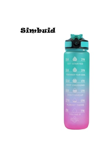 600ml/750ml/1000ml Spor Şişesi Zaman Ölçeği İle Açık Degrade Renk İçme Suyu 900-1000ml Green-b 600ml To 1000ml 900-1000ml Green-b
