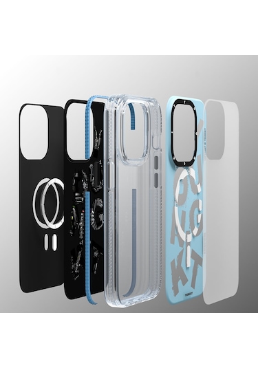 İphone 14 Pro Max Uyumlu Kılıf Magsafe Şarj Özellikli Yazı Temalı Youngkit Mechanic Serisi