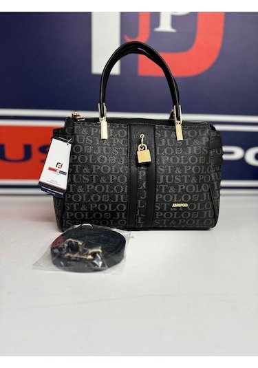 Just Polo Kadın Siyah Monogram El Ve Omuz Çantası Yeni Sezon 2201mh