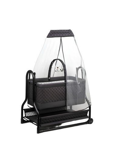 N'pratik Lüx Bebek Beşiği Nenni Silinebilir Portatif Sallanır Sepet Beşik Hamak Beşik Antrasit