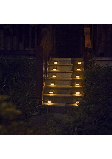 Reedark Güneş Enerjili 3 Led Islak Beyaz Dış Mekan Merdiven Lambası, Ip44 Su Geçirmez, 6-8 Saat Süre, Paslanmaz Çelik Duvar Aydınlatması