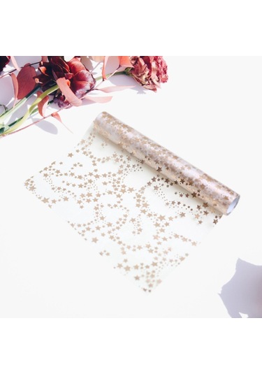 Homyl Yılbaşı Masa Örtüsü Rulo Tatil Partisi Hediyeleri Gül Altın 28cmx3y