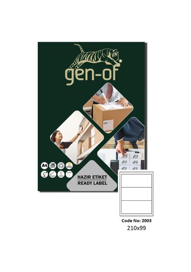 Gen-of Gk-2003 Laser Etiket 210x99 100 Sayfa 300 Etiket